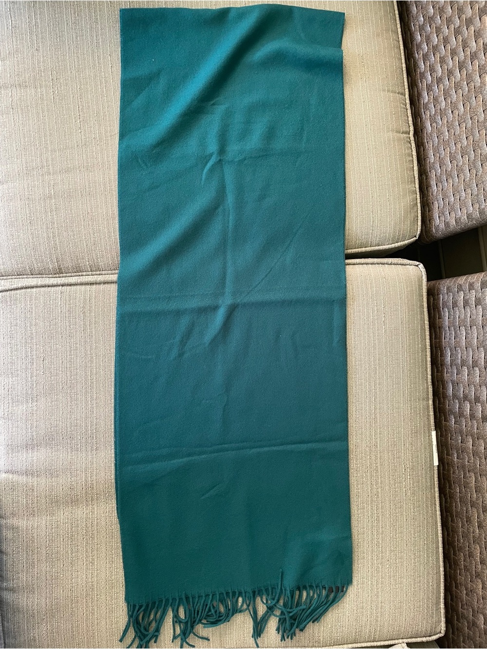 Lord & Taylor Teal Fringe Scarf